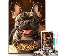 Teenager Puzzles Bulldog Eating 1000 Pieces Jigsaw Puzzle for Adults& Teens,Artists Collection, Fine Art for Age 14 Years Up 26x38cm