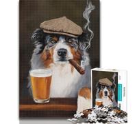 Teenager Puzzles Bullmastiff Dog Smoking Puzzles for Adults 1000 Pieces,for Age 14+ Impossible Game Best Gift for Adults And Teenagers 26x38cm