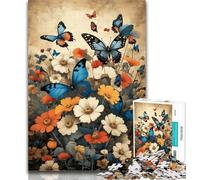 Teenager Puzzles Butterflies And Flowers 1000 Piece Jigsaw Puzzles for Adults Gifts,Challenging Game Toys for Is Ideal As A Gift for The Whole Family 50x75cm
