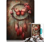 Teenager Puzzles Butterfly Dream Catcher Puzzles for Adults Teens 1000 Pieces,Learning Educational Toys Family Games Enhance Love between Couples 50x75cm