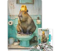 Teenager Puzzles Capybara And Toilet Paper 1000 Piece Jigsaw Puzzle for Adults Teens,Challenging Game And Family Play Secret Santa Gifts 50x75cm