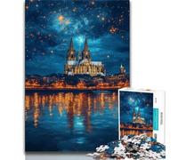Teenager Puzzles Castle Under The Night Sky Jigsaw Puzzles for Teenagers 1000 Pieces,Train Your Brain And Hands Birthday Present, Gifts (26x38cm)