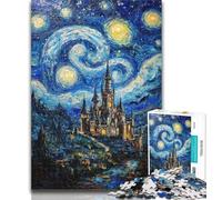 Teenager Puzzles Castle Under The Stars 1000 Piece Jigsaw Puzzle for Adults And Teenagers,Train Your Brain And Hands Birthday Present, Gifts 50x75cm