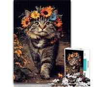 Teenager Puzzles Cat Among Flowers Jigsaws Puzzles 1000 Pieces for Adults Gifts,Learning Educational Toy for Is Ideal As A Gift for The Whole Family 26x38cm