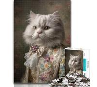 Teenager Puzzles Cat from An Aristocratic Family Adult Puzzles 1000 Pieces,Learning Educational Toys Family Games Enhance Love between Couples 26x38cm