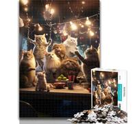 Teenager Puzzles Cats Party Jigsaws 1000 Pieces for Adults,Birthday Present, Gifts, Wall Art for And Age 14 Years Up 26x38cm