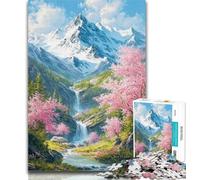Teenager Puzzles Cherry Blossom Trees Jigsaw Puzzles for Teenagers 1000 Pieces,with Matching Poster And Trivia Sheet for Age 14 Years Up 50x75cm