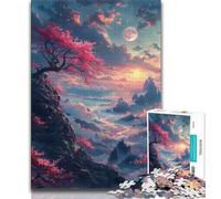 Teenager Puzzles Cherry Blossoms on The Cliff Jigsaw Puzzles for Teenagers 1000 Pieces,Train Your Brain And Hands Birthday Present, Gifts (50x75cm)