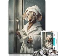 Teenager Puzzles Chihuahua Taking A Bath Jigsaw Puzzles 1000 Pieces for Adults Teens,Stress Reliever Difficult Challenge Unique Home Decor And Gifts 26x38cm
