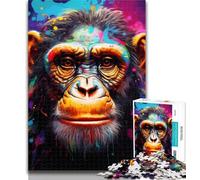 Teenager Puzzles Chimpanzee 1000 Piece Jigsaw Puzzle for Adults Teens,Toys Educational Games Stress Relieving Wishlist with Santa Claus 26x38cm