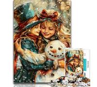 Teenager Puzzles Christmas Snowman Jigsaws 1000 Pieces for Adults,Birthday Present, Gifts, Wall Art for And Age 14 Years Up (26x38cm)