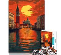 Teenager Puzzles City at Sunset Jigsaw Puzzles for Adults 1000 Piece,Decompressing Intellectual Educational Toy Birthday Present, Gifts 26x38cm