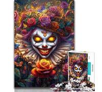 Teenager Puzzles Clown Skeleton Puzzles for Adults Teens 1000 Pieces,Learning Educational Toys Family Games Enhance Love between Couples 50x75cm
