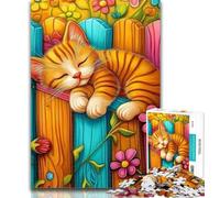 Teenager Puzzles Colored Cat Jigsaw Puzzles for Adults,Artistic Wall Decor & Birthday Gift Idea for Friends, Home Office 26x38cm