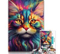 Teenager Puzzles Colorful Art Lynx 1000 Piece Jigsaw Puzzle for Adults Teens,Toys Educational Games Stress Relieving Wishlist with Santa Claus 75x50cm