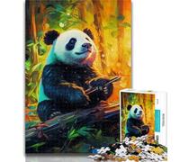 Teenager Puzzles Colorful Art Panda 1000 Piece Jigsaw Puzzle for Adults Teens,Charcoal Art Staycation Kill Time for Home Decoration 50x75cm