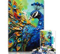 Teenager Puzzles Colorful Art Peacock 1000 Pieces Jigsaw Puzzle for Adults& Teens,for Educational Game Challenge Toy Unique Home Decor And Gifts 75x50cm
