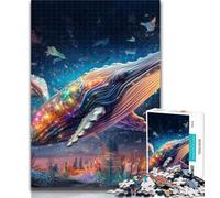 Teenager Puzzles Colorful Blue Whale 1000 Pieces Jigsaw Puzzle for Adults& Teens,Artists Collection, Fine Art for Age 14 Years Up 50x75cm