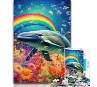 Teenager Puzzles Colorful Blue Whale Jigsaw Puzzles for Adults 1000,Vibrant And Unique Design Relaxing & Challenging Puzzle Experience 26x38cm
