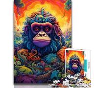 Teenager Puzzles Colorful Gorillas Jigsaw Puzzles for Teenagers,with Fully Interlocking Randomly Shaped Pieces for And 14 Years Old 26x38cm