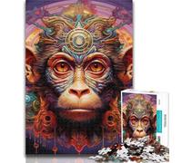 Teenager Puzzles Colorful Monkey Adult Jigsaws 1000 Pieces Difficult,is Ideal As A Gift for The Whole Family Suitable for And 14 50x75cm