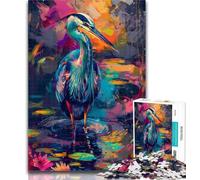 Teenager Puzzles Coloured Orchid Herons Puzzles 1000 Pieces for Teenagers,is Ideal As Gifts for The Whole Family for And Age 14 50x75cm