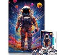 Teenager Puzzles Colourful Astronaut Puzzles 1000 Pieces for Adults,Brain Teaser Game Wall Decoration Unique Birthday And Xmas Gifts 50x75cm