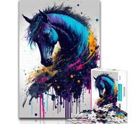 Teenager Puzzles Colourful Horses Jigsaw Puzzles for Teenagers 1000 Pieces,Family Game Birthday Gifts.Challenge High Difficulty 26x38cm