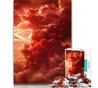 Teenager Puzzles Colourful Love Clouds Adult Jigsaws 1000 Pieces Difficult,is Ideal As A Gift for The Whole Family Suitable for And 14 26x38cm