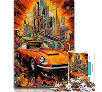 Teenager Puzzles Cool Colourful Sports Cars Jigsaw Puzzle 1000 Pieces for Adults,Educational Game for Birthday, Chrismas for And Age 14 26x38cm