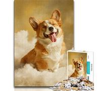 Teenager Puzzles Corgi in The Cloud 1000 Piece Jigsaw Puzzle for Adults Teens,Charcoal Art Staycation Kill Time for Home Decoration (26x38cm)