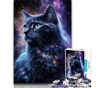 Teenager Puzzles Cosmic Nebula Cat 1000 Piece Jigsaw Puzzles for Adults Gifts,Challenging Game Toys for Is Ideal As A Gift for The Whole Family 26x38cm
