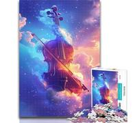 Teenager Puzzles Cosmic Violin Puzzles 1000 Pieces for Adults,Brain Teaser Game Wall Decoration Unique Birthday And Xmas Gifts 50x75cm
