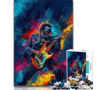 Teenager Puzzles Crazy Guitar Playing Jigsaws Puzzles 1000 Pieces for Adults Gifts,Learning Educational Toy for Is Ideal As A Gift for The Whole Family 26x38cm