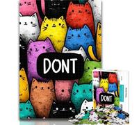 Teenager Puzzles Cute Abstract Cat Jigsaw Puzzles for Adults 1000 Pieces,Toys Educational Games Stress Relieving Great Gifts And Toys 26x38cm