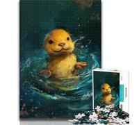 Teenager Puzzles Cute Little Yellow Otter Puzzles for Adults Teens 1000 Pieces,Learning Educational Toys Family Games Enhance Love between Couples 50x75cm
