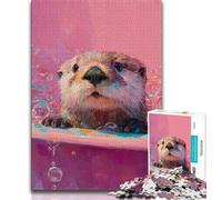 Teenager Puzzles Cute Otter Adult Jigsaws 1000 Pieces Difficult,is Ideal As A Gift for The Whole Family Suitable for And 14 (26x38cm)