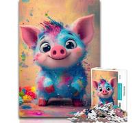 Teenager Puzzles Cute Pig Adult Jigsaw Puzzles 1000,Decompressing Intellectual Educational Toy Secret Santa Gifts 26x38cm