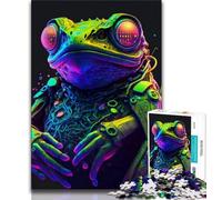 Teenager Puzzles Cyber Frog Neon Jigsaw Puzzles for Adults 1000 Piece,Learning Educational Toys Family Games Birthday Present, Gifts 26x38cm