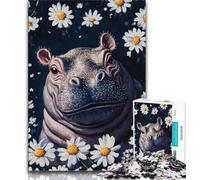 Teenager Puzzles Daisy And Hippo Puzzles 1000 Pieces for Adults,Brain Teaser Game Wall Decoration Unique Birthday And Xmas Gifts (26x38cm)