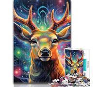 Teenager Puzzles Deer Psychedelic Art 1000 Piece Jigsaw Puzzles for Teenagers Gifts,Diy Modern Wall Art Unique Gift Home Decor 26x38cm