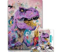 Teenager Puzzles Dinosaur Graffiti Adult Puzzles 1000 Pieces,Learning Educational Toys Family Games Enhance Love between Couples 50x75cm