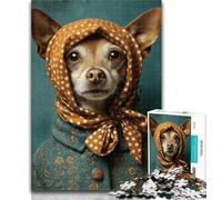 Teenager Puzzles Dog Wearing A Turban 1000 Piece Jigsaw Puzzles for Teenagers,Artistic Wall Decor & Birthday Gift Idea for Friends, Home Office 50x75cm