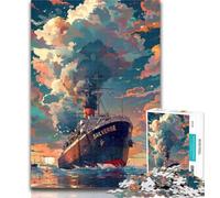 Teenager Puzzles Dream Ship Puzzles 1000 Pieces for Adults,Brain Teaser Game Wall Decoration Unique Birthday And Xmas Gifts 26x38cm