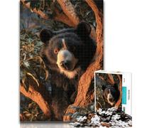 Teenager Puzzles Fantasy Black Bear Jigsaw Puzzles for Adults 1000 Pieces,Birthday Gift Idea for Adults, Family Game And Hobby 26x38cm