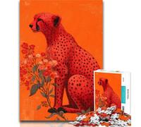 Teenager Puzzles Fantasy Cheetah Adult Puzzles 1000 Pieces,Learning Educational Toys Family Games Enhance Love between Couples 26x38cm