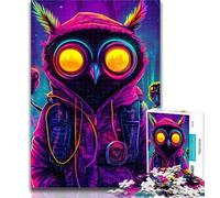 Teenager Puzzles Fantasy Owl Jigsaw Puzzles for Adults,Artistic Wall Decor & Birthday Gift Idea for Friends, Home Office 50x75cm