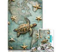 Teenager Puzzles Fantasy Turtle 1000 Piece Jigsaw Puzzle for Adults And Teenagers,Train Your Brain And Hands Birthday Present, Gifts 50x75cm