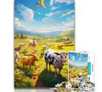 Teenager Puzzles Farm Animal Jigsaws 1000 Pieces for Adults,Birthday Present, Gifts, Wall Art for And Age 14 Years Up 50x75cm