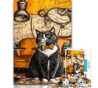 Teenager Puzzles Farm Cat 1000 Piece Jigsaw Puzzles for Teenagers,Artistic Wall Decor & Birthday Gift Idea for Friends, Home Office 26x38cm